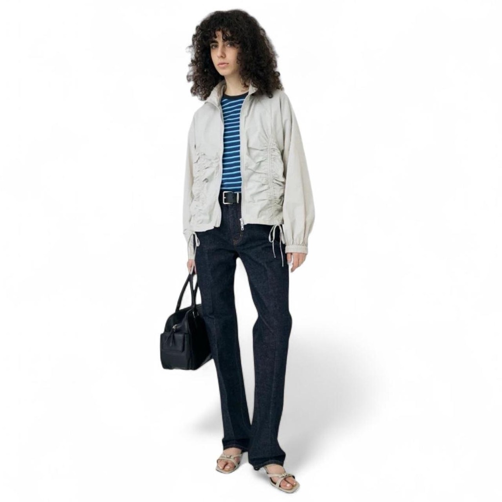Moussy Mvs Center Pressed Straight Jeans One Wash Indigo Raw Denim Japan 25 Nwt